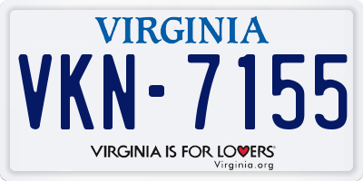 VA license plate VKN7155