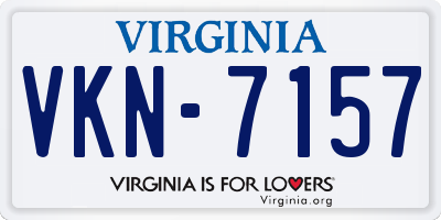 VA license plate VKN7157