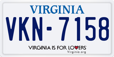 VA license plate VKN7158