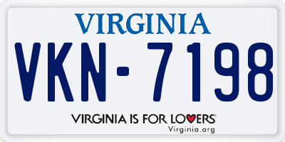 VA license plate VKN7198