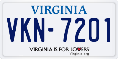 VA license plate VKN7201