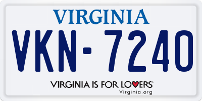 VA license plate VKN7240