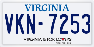 VA license plate VKN7253