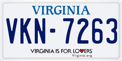 VA license plate VKN7263