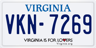 VA license plate VKN7269