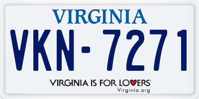 VA license plate VKN7271