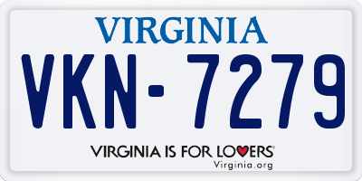 VA license plate VKN7279
