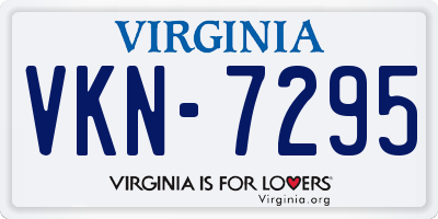 VA license plate VKN7295