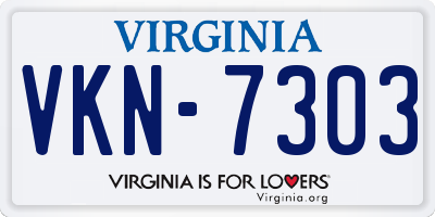 VA license plate VKN7303