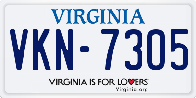 VA license plate VKN7305