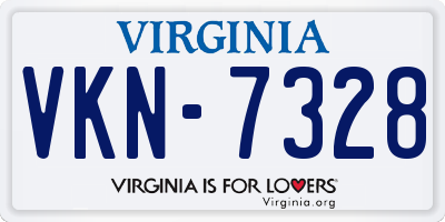 VA license plate VKN7328