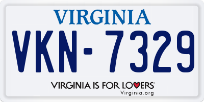 VA license plate VKN7329