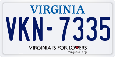 VA license plate VKN7335