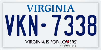 VA license plate VKN7338