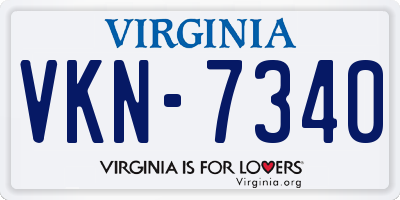 VA license plate VKN7340