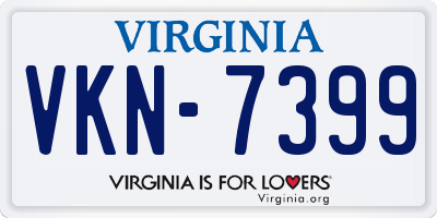 VA license plate VKN7399