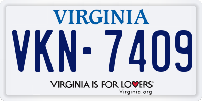 VA license plate VKN7409