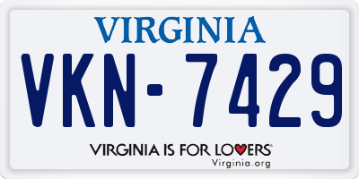 VA license plate VKN7429