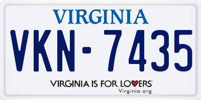 VA license plate VKN7435