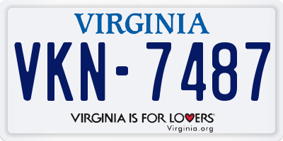 VA license plate VKN7487