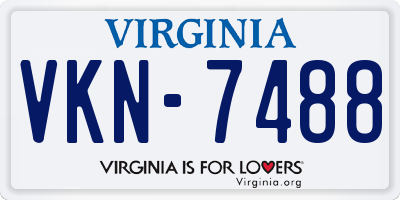 VA license plate VKN7488