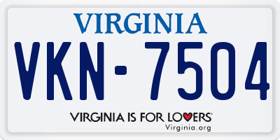VA license plate VKN7504