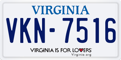 VA license plate VKN7516