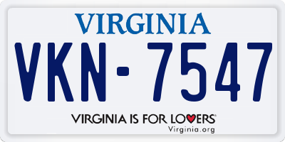 VA license plate VKN7547