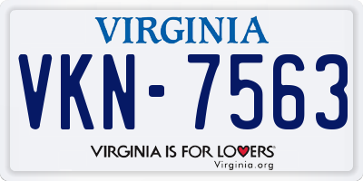 VA license plate VKN7563