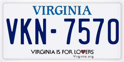 VA license plate VKN7570