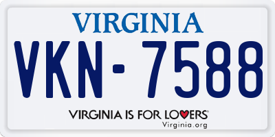 VA license plate VKN7588