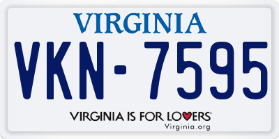 VA license plate VKN7595
