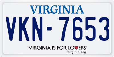 VA license plate VKN7653