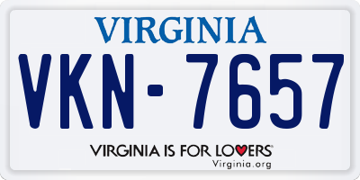 VA license plate VKN7657