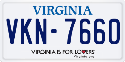 VA license plate VKN7660
