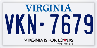 VA license plate VKN7679