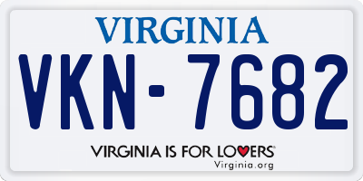 VA license plate VKN7682
