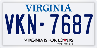 VA license plate VKN7687