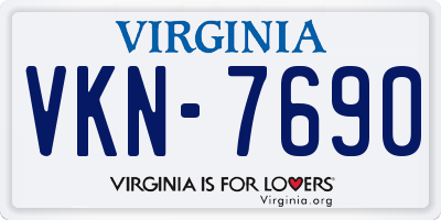VA license plate VKN7690