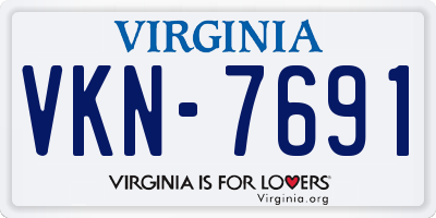 VA license plate VKN7691