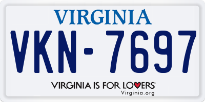VA license plate VKN7697