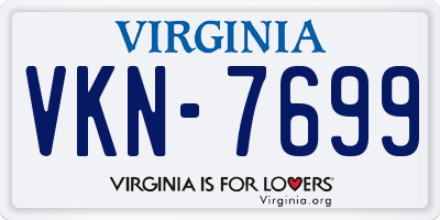 VA license plate VKN7699
