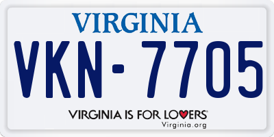 VA license plate VKN7705