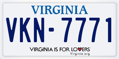 VA license plate VKN7771