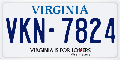 VA license plate VKN7824