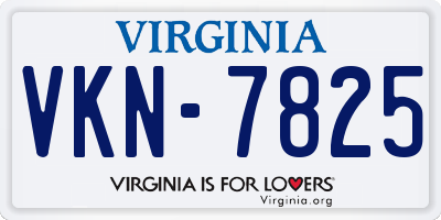 VA license plate VKN7825