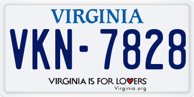 VA license plate VKN7828