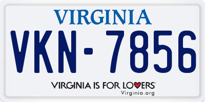 VA license plate VKN7856