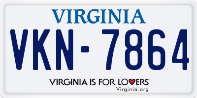 VA license plate VKN7864