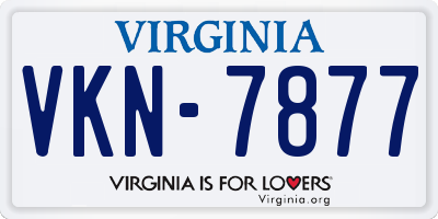 VA license plate VKN7877